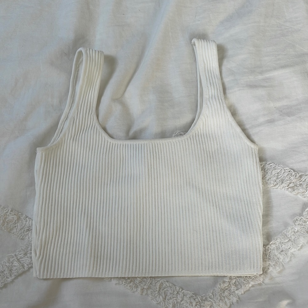 Princess Polly white knit tank top